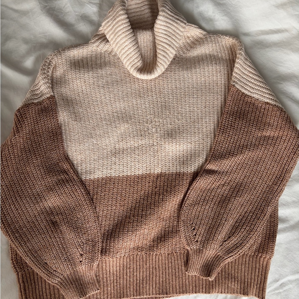 American Eagle Two-Tone Turtleneck Sweater